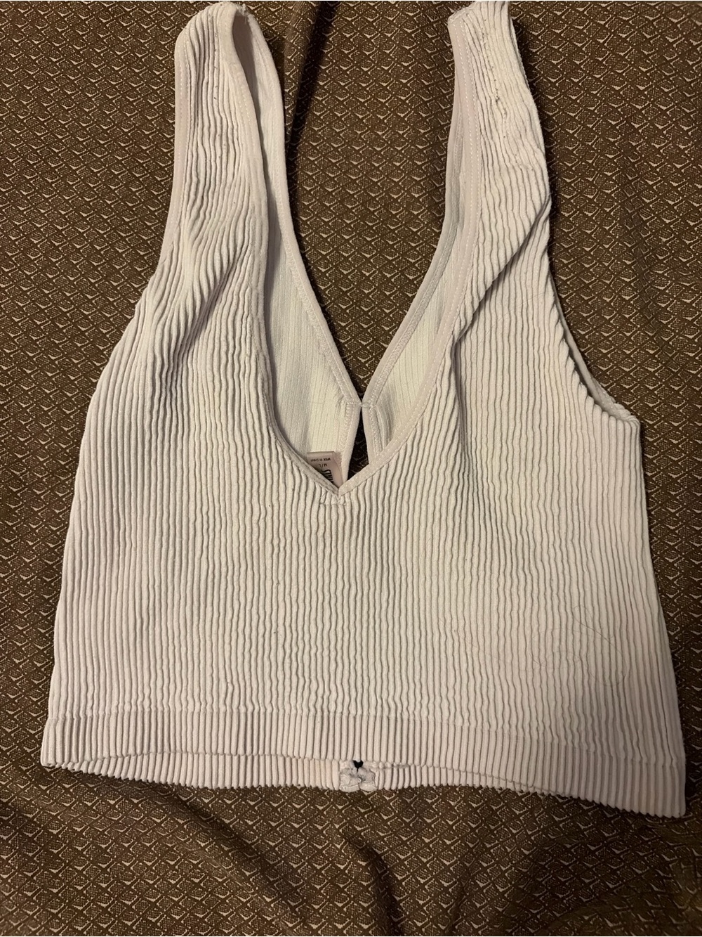 Sleeveless Ribbed Button-Front Crop Top - Light Cream - Picture 2 of 3